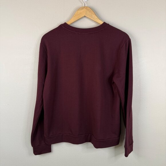 Apt. 9 Twinkle & Sparkle Burgundy Crewneck Sweatshirt Womens Size M - Picture 2 of 9